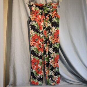 Zara Basic Collection, small, orange print pant NWOT!